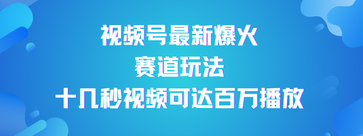 视频号最新爆火赛道玩法，流量巨大，视频制作简单，轻松月入数万-臻优网