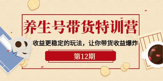 养生号带货特训营【12期】收益更稳定的玩法，让你带货收益爆炸-9节直播课-臻优网