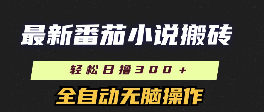 最新番茄小说搬砖，日撸300＋！全自动操作，可矩阵放大！-臻优网
