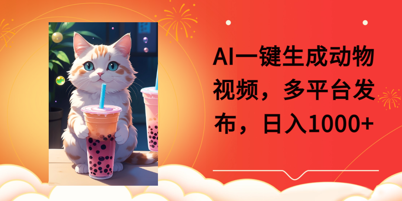 AI一键生成动物搞笑视频，多平台发布，轻松破千万播放，日入2000+-臻优网