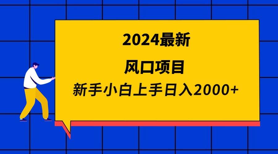 2024最新风口项目 新手小白日入2000+-臻优网