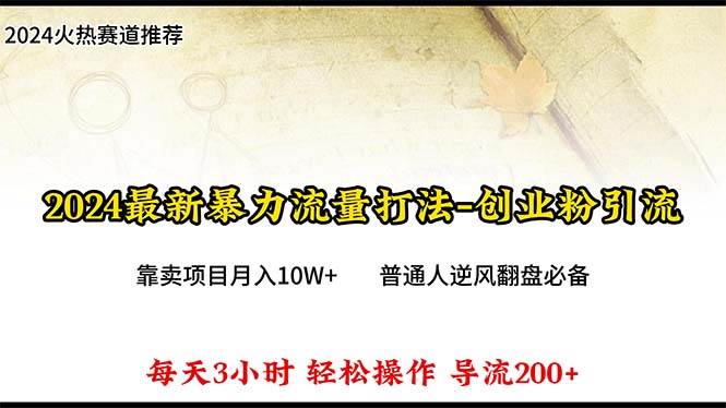 2024年最新暴力流量打法，每日导入300+，靠卖项目月入10W+-臻优网