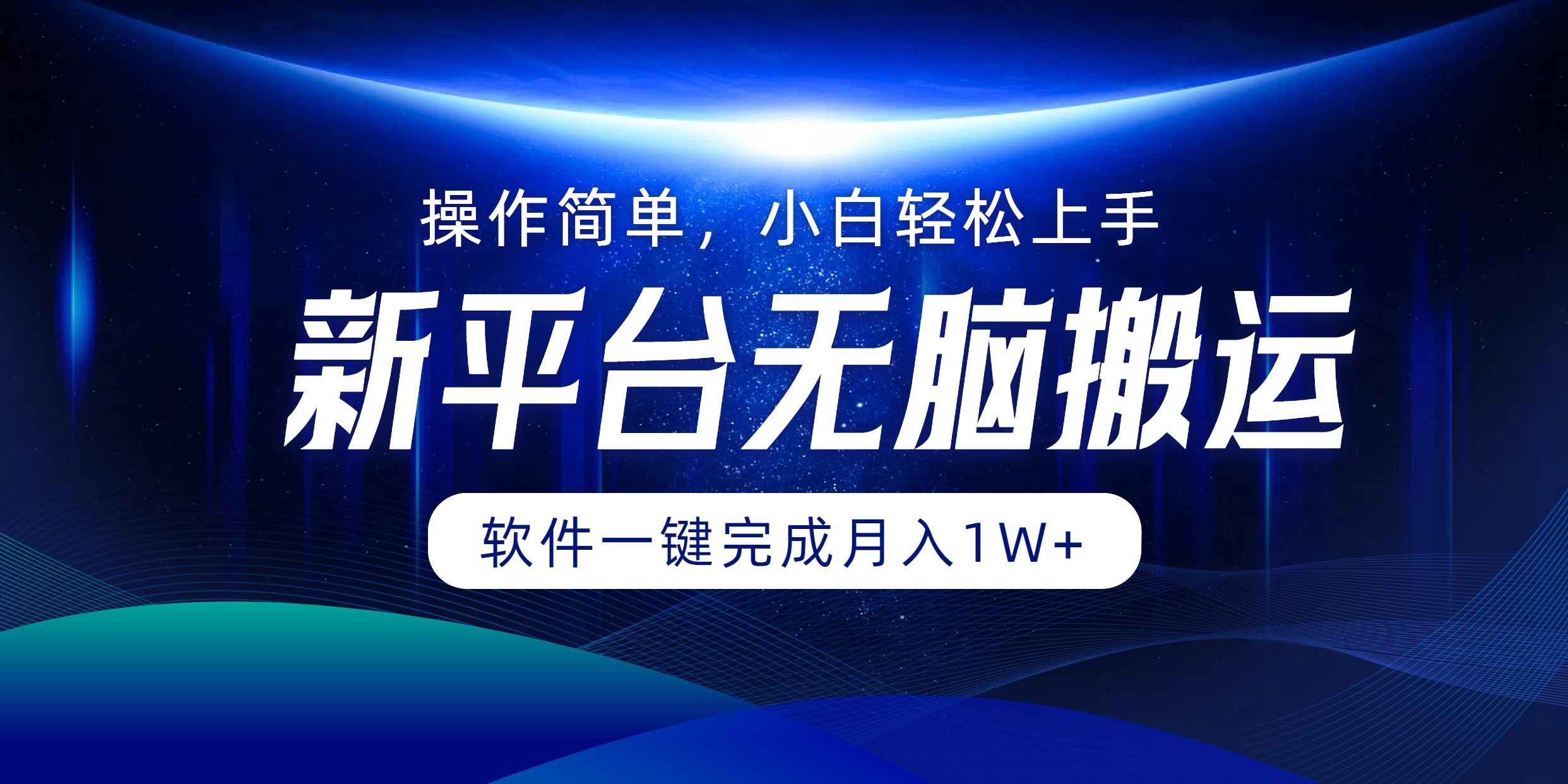 新平台无脑搬运月入1W+软件一键完成，简单无脑小白也能轻松上手-臻优网