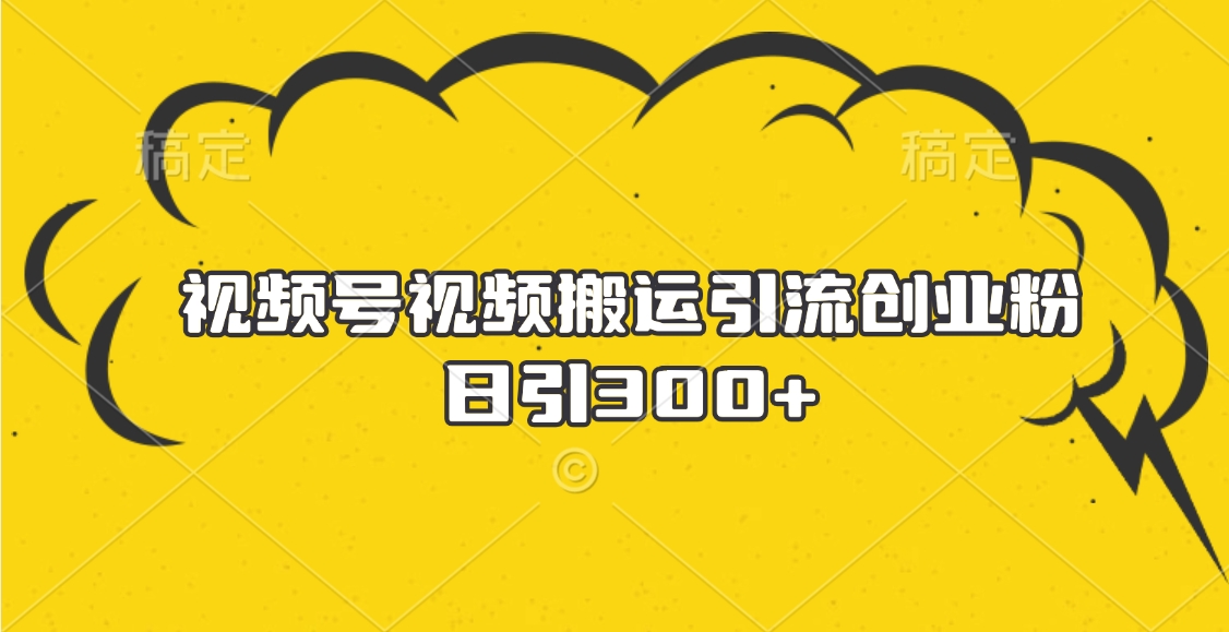 视频号视频搬运引流创业粉，日引300+-臻优网