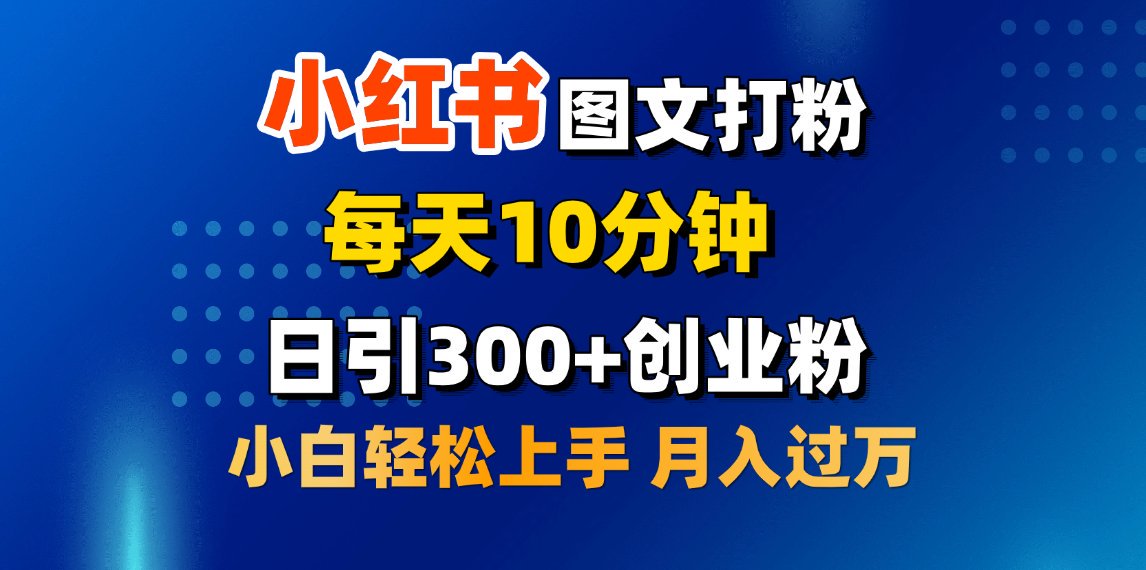 2月小红书图文打粉，每天10分钟，日引300+创业粉，小白轻松月入过万-臻优网