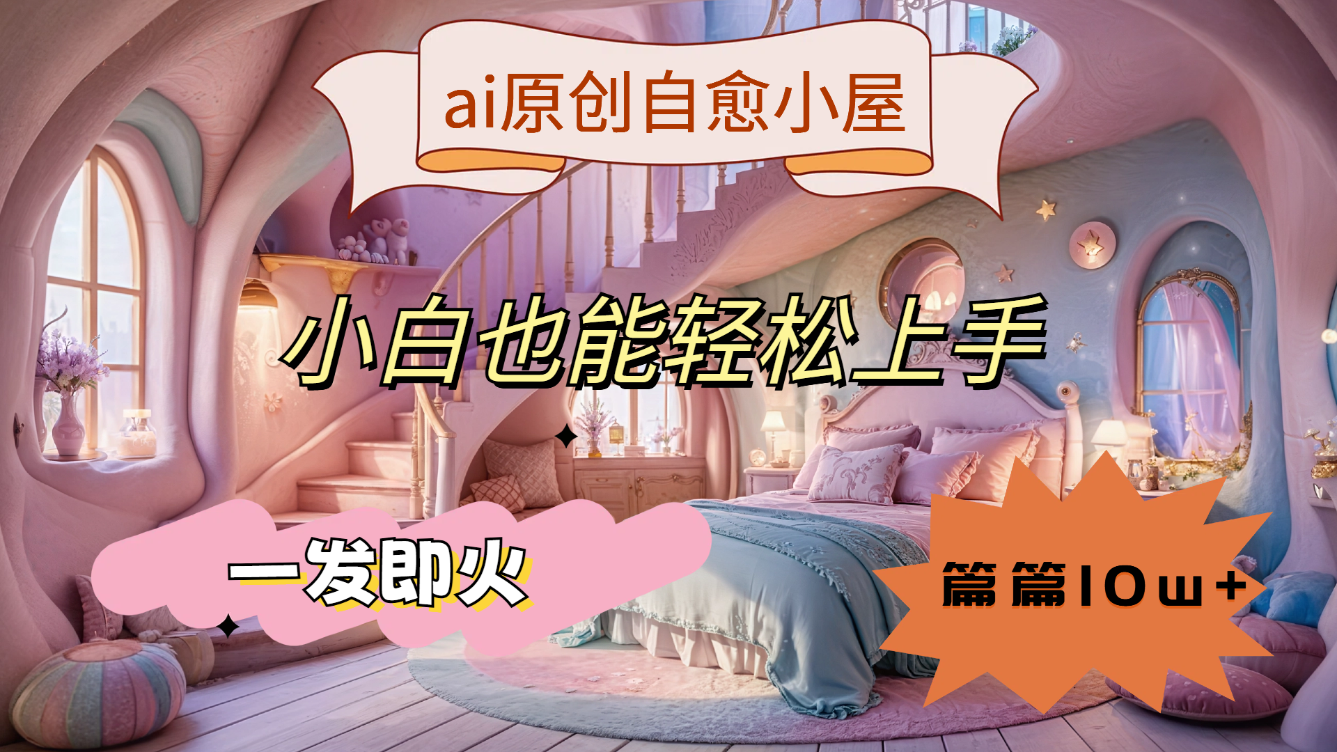 ai原创治愈小屋，小白也能轻松上手，一发即火，篇篇10w+-臻优网