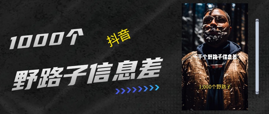 抖音一千个野路子信息差最新玩法教程引流＋变现的玩法具体拆解-臻优网