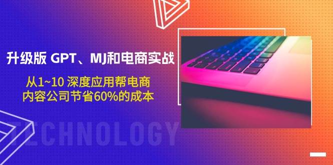 升级版 GPT、MJ和电商实战，从1~10 深度应用帮电商、内容公司节省60%的成本-臻优网