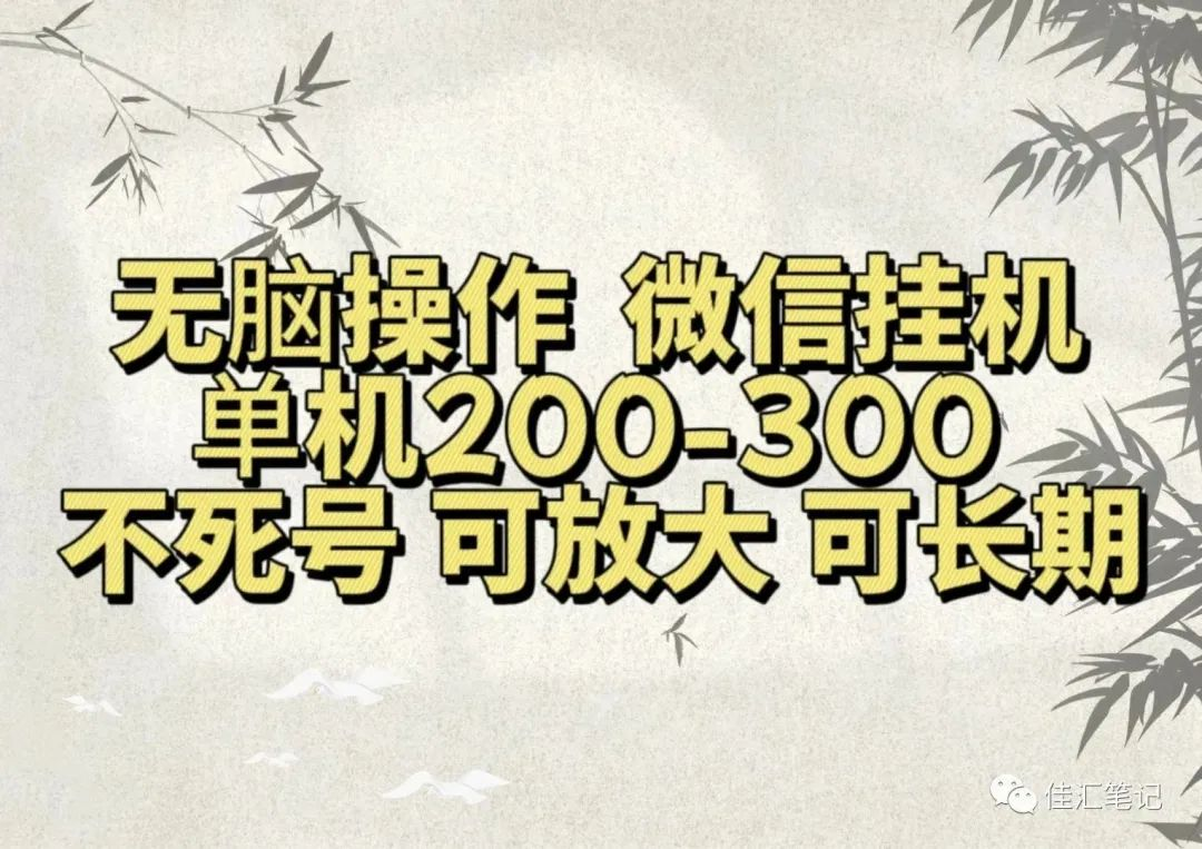 无脑操作微信视频号挂机单机200-300一天，不死号，可放大，工作室实测-臻优网