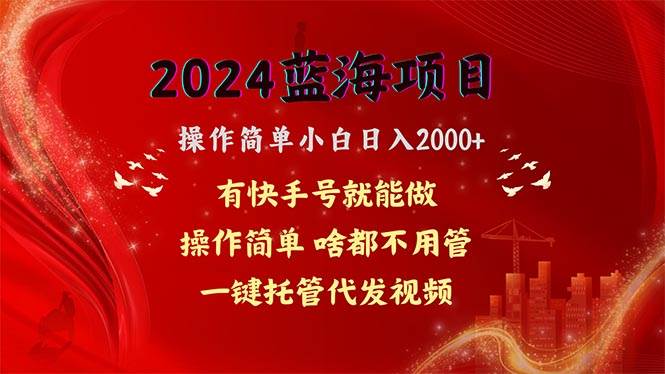 2024蓝海项目，网盘拉新，操作简单小白日入2000+，一键托管代发视频，…-臻优网