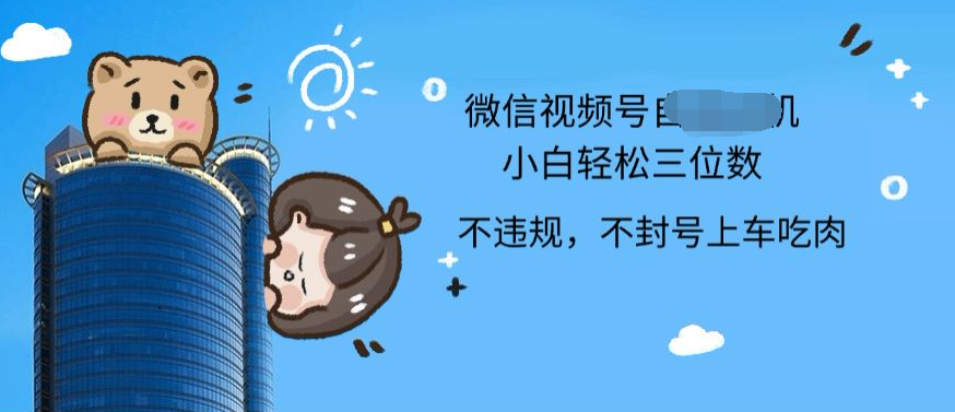 2024最新微信视频号挂机小白可上手，轻松日入三位数-臻优网