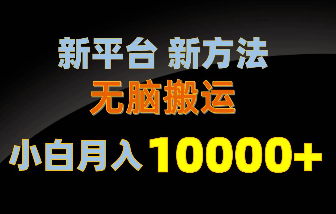 新平台新方法，无脑搬运，月赚10000+，小白轻松上手不动脑-臻优网