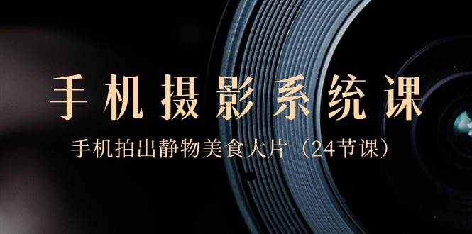 0基础-手机摄影系统课，手机拍出静物美食大片（24节课）-臻优网