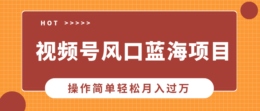 视频号风口蓝海项目，中老年人的流量密码，操作简单轻松月入过万-臻优网