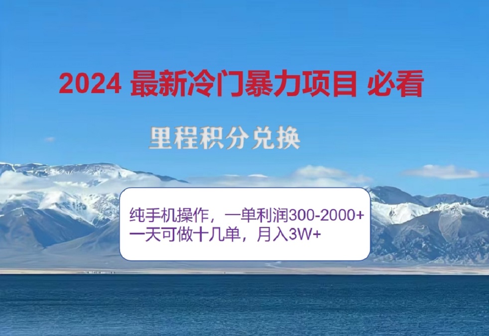 2024惊爆冷门暴利！出行高峰来袭，里程积分，高爆发期，一单300+—2000+，月入过万不是梦！-臻优网