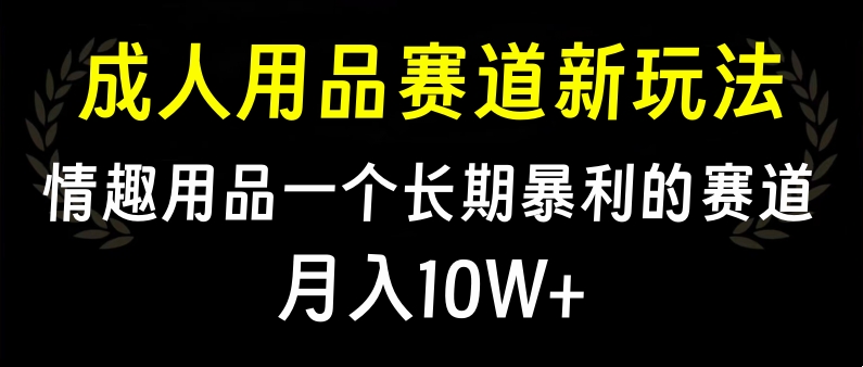 大人用品赛道新玩法，情趣用品一个长期暴利的赛道，月入10W+-臻优网