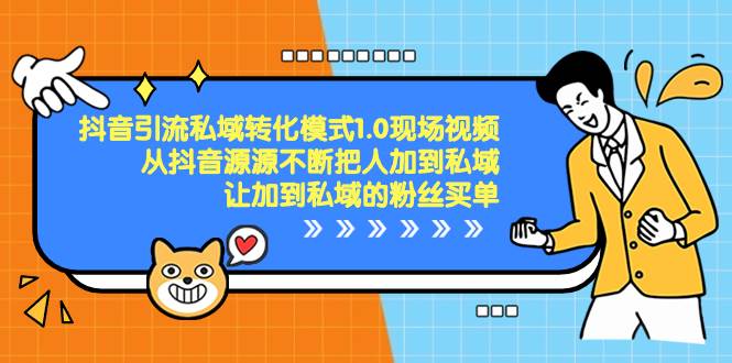 抖音-引流私域转化模式1.0现场视频，从抖音源源不断把人加到私域，让加到私域的粉丝买单-臻优网
