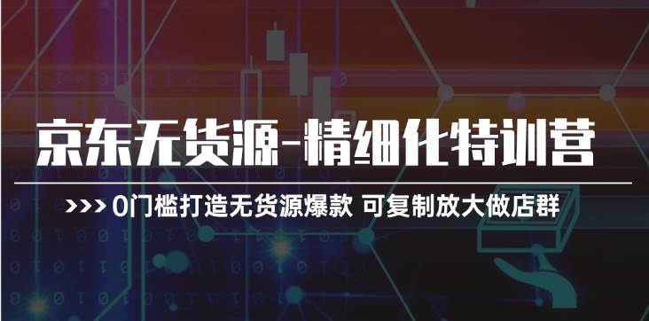 京东无货源-精细化特训营，0门槛打造无货源爆款 可复制放大做店群-臻优网