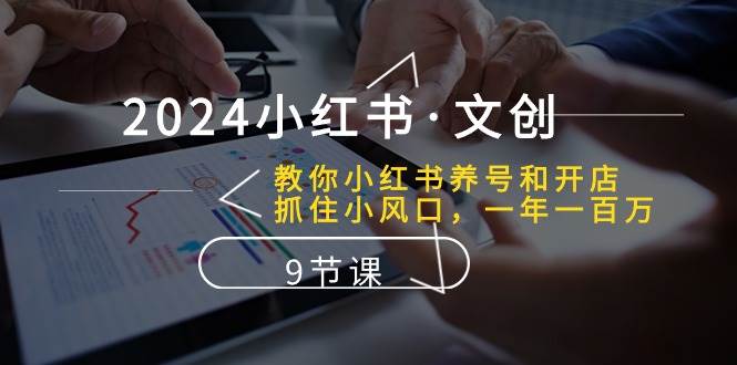 2024小红书·文创：教你小红书养号和开店、抓住小风口 一年一百万 (9节课)-臻优网