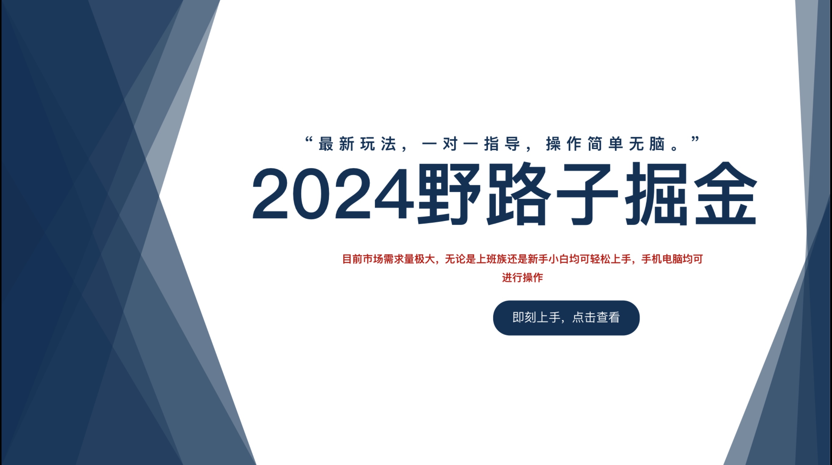 2024野路子掘金，最新玩 法， 一对一指导，操作简单无脑。-臻优网