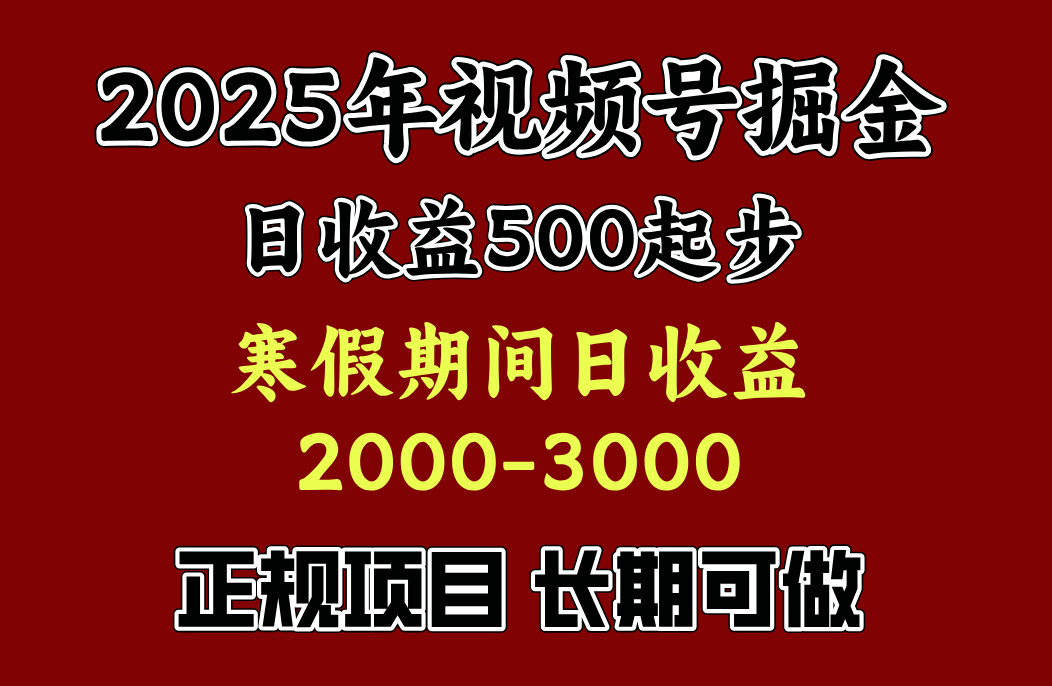寒假期间一天收益2000+，小白一天就能上手-臻优网