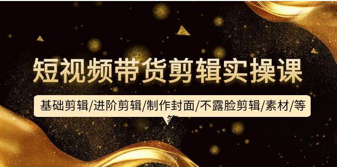 短视频带货剪辑实操课：基础剪辑/进阶剪辑/制作封面/不露脸剪辑/素材/等等-臻优网