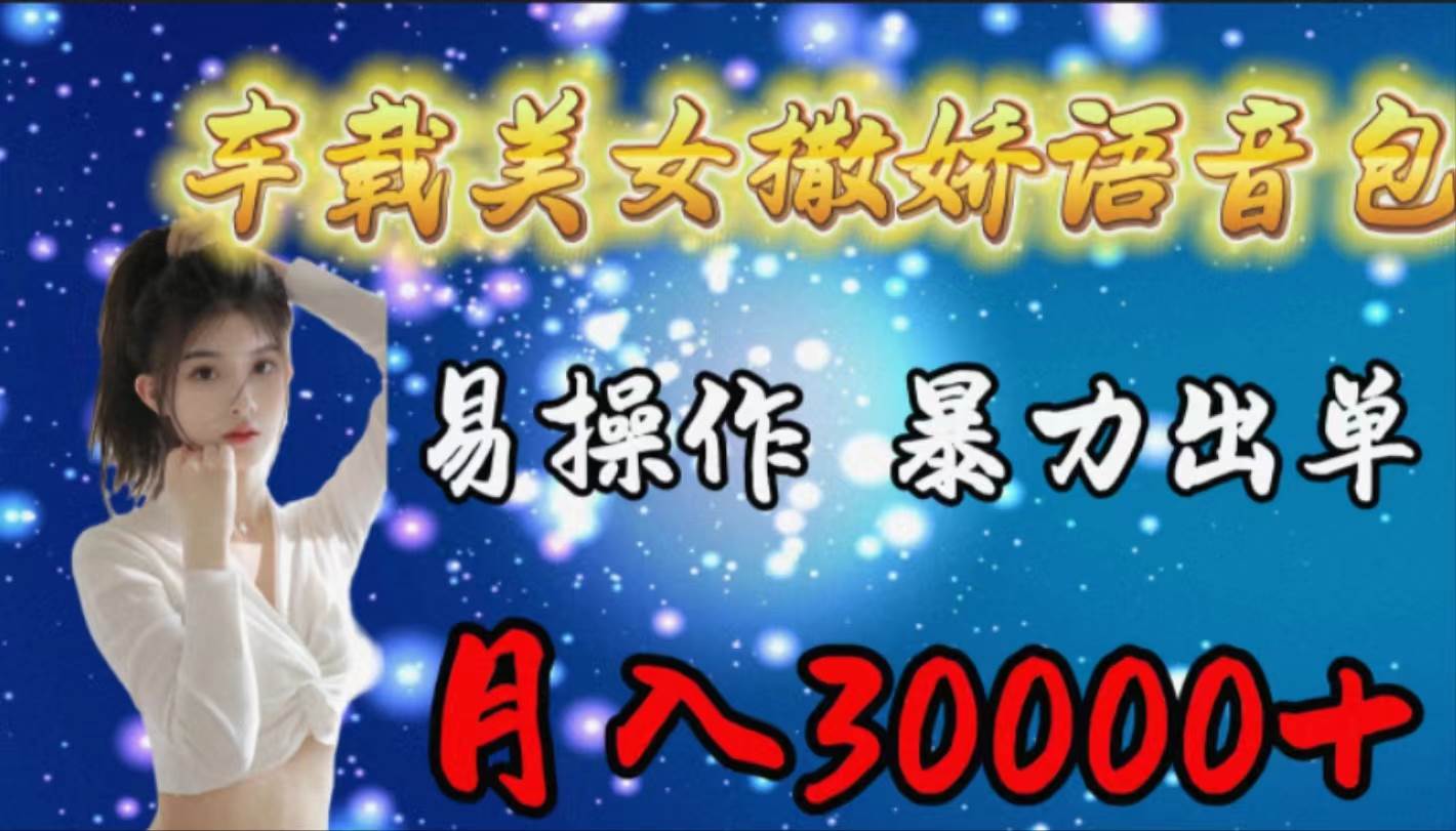 车载女生撒娇语音包，易操作，暴力出单，月入30000+-臻优网