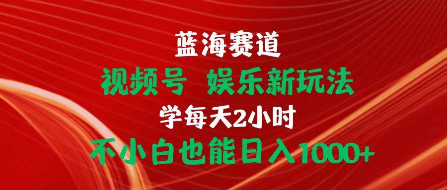 蓝海赛道视频号 娱乐新玩法每天2小时小白也能日入1000+-臻优网