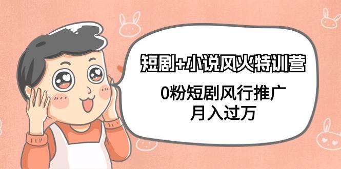 短剧+小说风火特训营，0粉短剧风行推广，月入过万（102节课）-臻优网