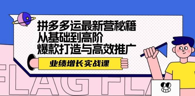 拼多多运最新营秘籍：业绩 增长实战课，从基础到高阶，爆款打造与高效推广-臻优网