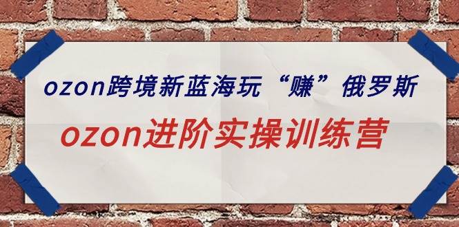 ozon跨境新蓝海玩“赚”俄罗斯，ozon进阶实操训练营-臻优网