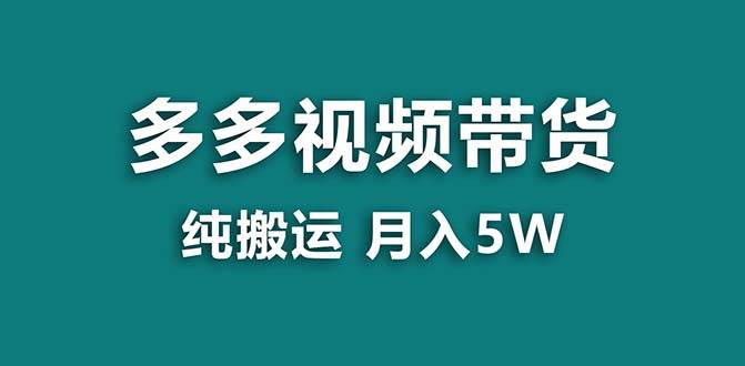 【蓝海项目】拼多多视频带货 纯搬运一个月搞了5w佣金，小白也能操作 送工具-臻优网