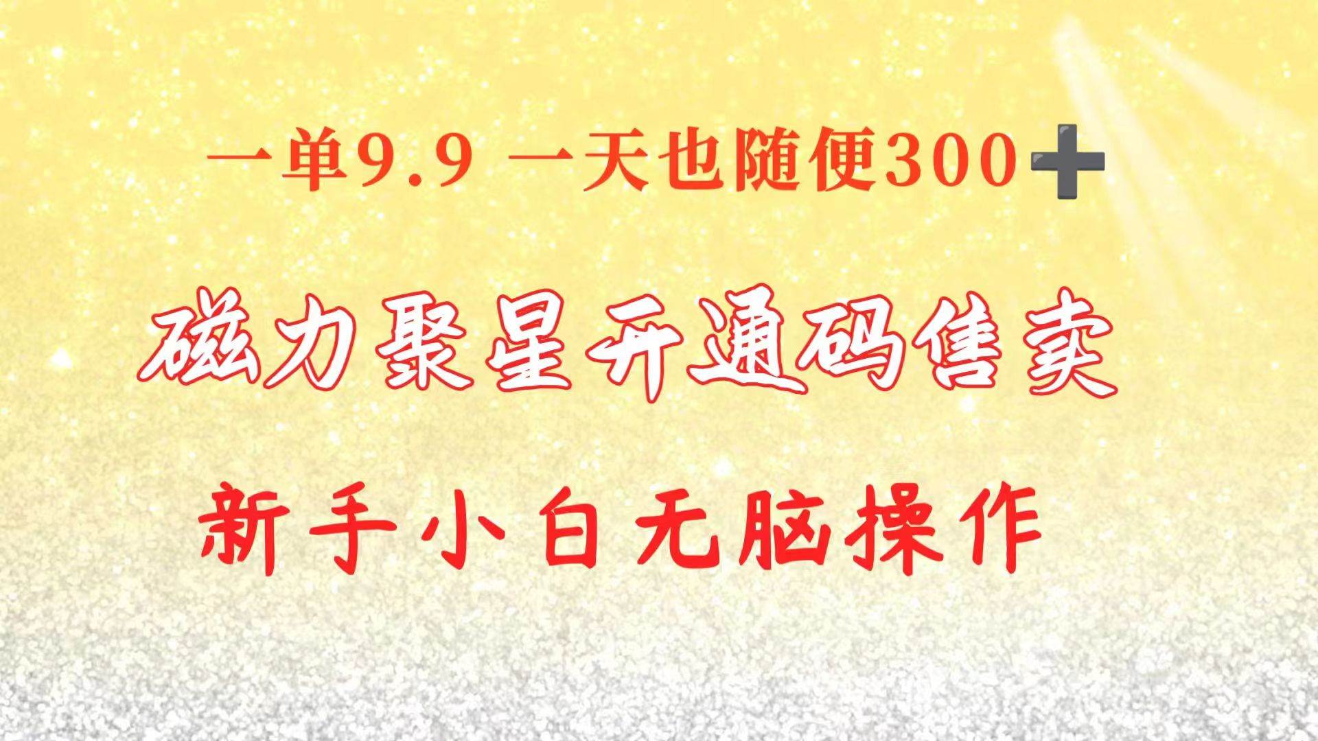 快手磁力聚星码信息差 售卖  一单卖9.9  一天也轻松300+ 新手小白无脑操作-臻优网