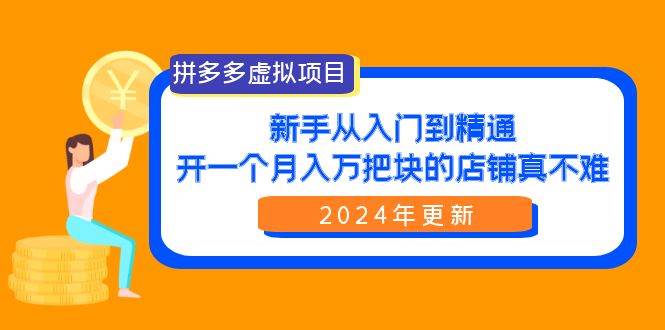拼多多虚拟项目：入门到精通，开一个月入万把块的店铺 真不难（24年更新）-臻优网