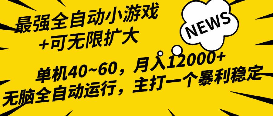 2024最新全网独家小游戏全自动，单机40~60,稳定躺赚，小白都能月入过万-臻优网