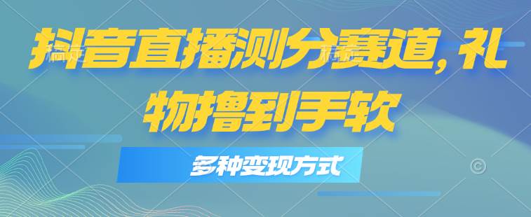 抖音直播测分赛道，多种变现方式，轻松日入1000+-臻优网