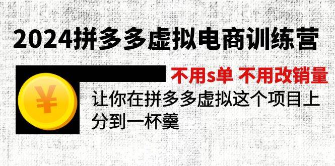 2024拼多多虚拟电商训练营 不s单 不改销量  做虚拟项目分一杯羹(更新10节)-臻优网