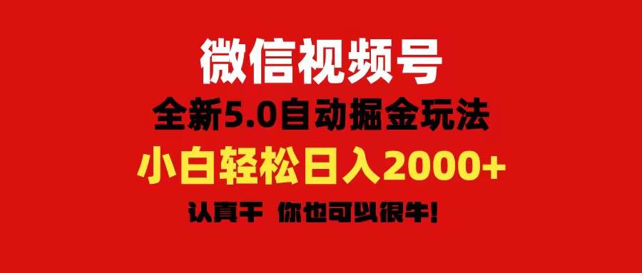 微信视频号变现，5.0全新自动掘金玩法，日入利润2000+有手就行-臻优网