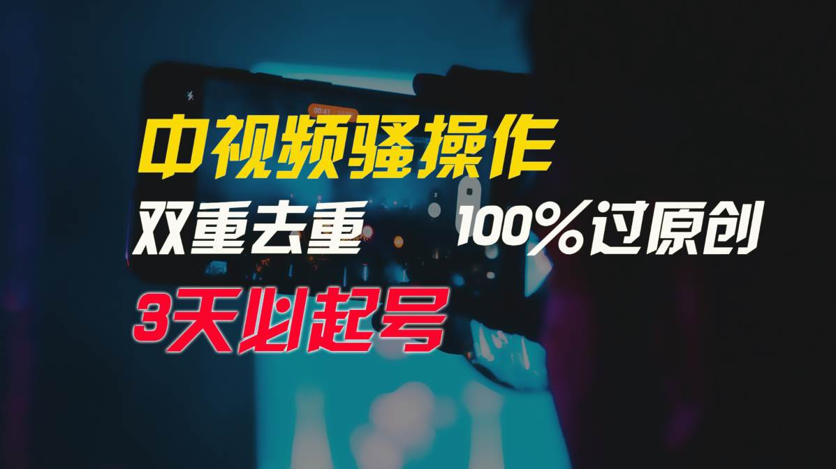 中视频骚操作，双重去重100%过原创，3天比必起号，简单无脑，月入3W+-臻优网