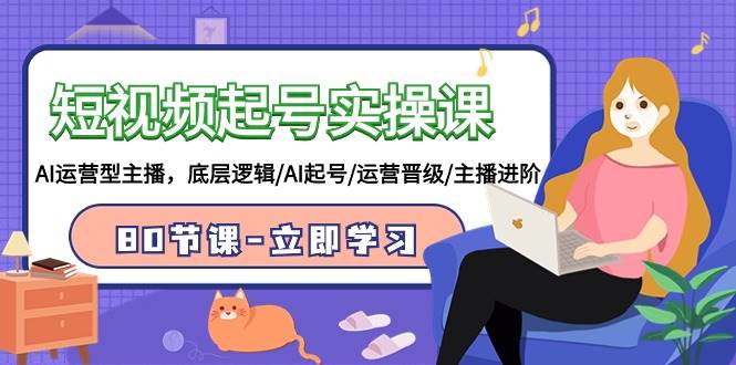短视频起号实操课，AI运营型主播，底层逻辑/AI起号/运营晋级/主播进阶/80节-臻优网
