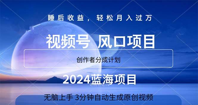 2024蓝海项目，3分钟自动生成视频，月入过万-臻优网