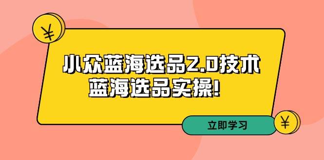 拼多多培训第33期：小众蓝海选品2.0技术-蓝海选品实操！-臻优网