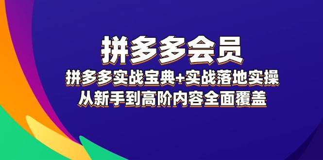 拼多多 会员，拼多多实战宝典+实战落地实操，从新手到高阶内容全面覆盖-臻优网
