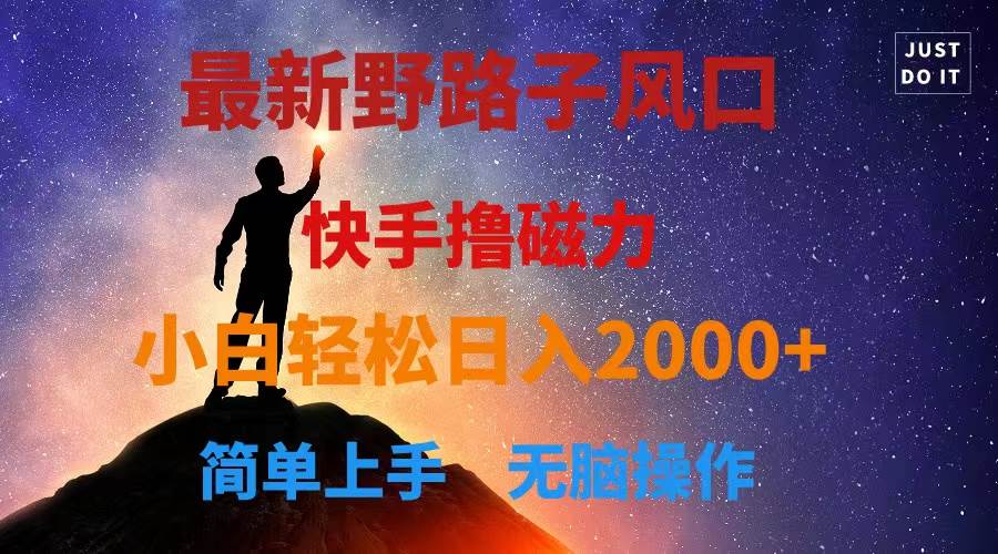 最新风口！快手撸磁力，野路子，小白无脑操作日入2000+-臻优网