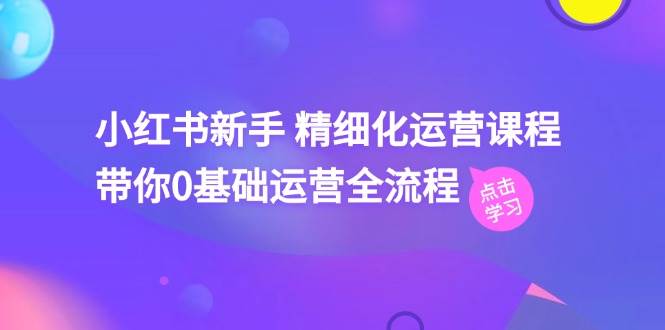 小红书新手 精细化运营课程，带你0基础运营全流程（41节视频课）-臻优网