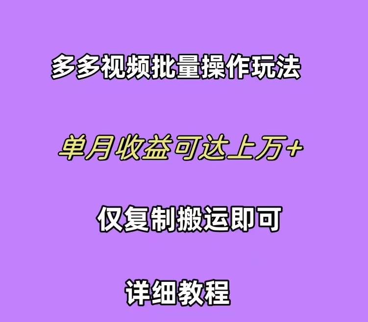 拼多多视频带货快速过爆款选品教程 每天轻轻松松赚取三位数佣金 小白必…-臻优网