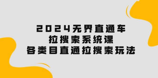 2024无界直通车·拉搜索系统课：各类目直通车 拉搜索玩法！-臻优网