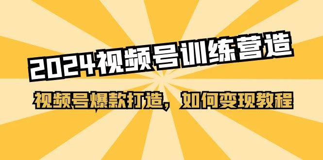 2024视频号训练营，视频号爆款打造，如何变现教程（20节课）-臻优网