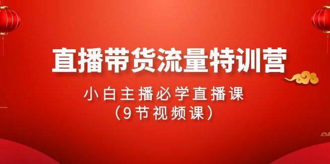 2024直播带货流量特训营，小白主播必学直播课（9节视频课）-臻优网