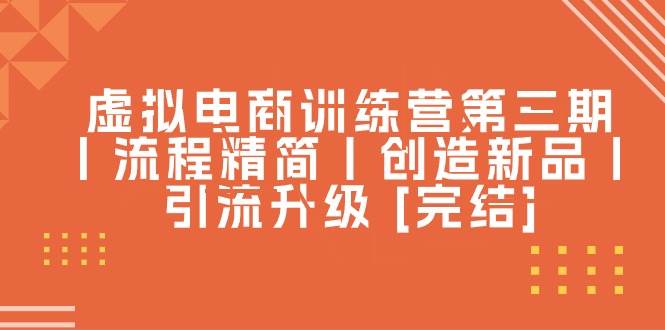 虚拟电商训练营第三期丨流程精简丨创造新品丨引流升级 [完结]-臻优网